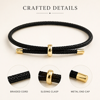 Bracelet unisexe tendance en acier inoxydable rouge tressé, fait main et ajustable, pour bijoux de créateur