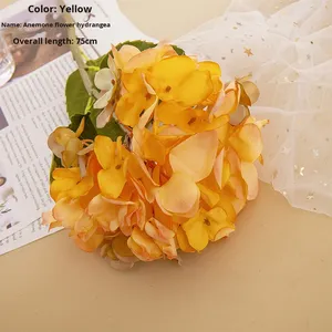 Fleurs et plantes décoratives en gros style INS pour mariage, hortensias séchés et brûlés, fleurs et plantes artificielles vertes MW24833 - Product Image 6