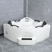 Baignoire à remous moderne autoportante en acrylique confortable avec massage combiné (air et remous) - Drain inclus