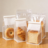 Sacs à pain avec fenêtre transparente, qualité alimentaire, thermoscellables, recyclables, à soufflet de fond, personnalisables, en papier kraft, BOPP, gravure, pour sushi et aliments pour animaux de compagnie
