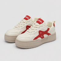 Baskets plateforme rétro pour femmes, semelle épaisse 4 cm, à lacets, style décontracté, en stock, personnalisables OEM, usine de Wenzhou