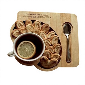 <b>VINTAGE</b> SELL Wooden Serving Tray Mini-Nesting Breakfast Coffee Table Butler Multipurpose Trays Handle Rustic Dishwasher <b>Safe</b> - Product Image 4