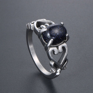 Heart Shape Gemstone <b>Ring</b> Titanium Steel <b>Couple</b> <b>Rings</b> Unisex Jewelry Gift SA666 - Product Image 2