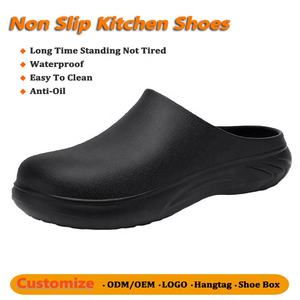 Food Production Worker Boots Easy to Clean Waterproof Anti-Oil Rubberized EVA Foam Wholesale Low Moq Kitchen <strong>Cloggs</strong> Chef Shoes - Product Image 1