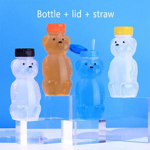 Pe ours boisson tasse dessin animé <span class=keywords><strong>lait</strong></span> thé tasse tasse brosse paille brosse boisson bouteille miel bouteille en plastique bouteille emballage - Product Image 5