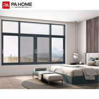 Ventanas bifold upvc en alliage d'aluminium noir PA smart de portes et fenêtres en pvc pour la maison