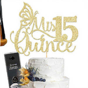 Adorno <span class=keywords><strong>de</strong></span> <span class=keywords><strong>Pastel</strong></span> <span class=keywords><strong>de</strong></span> Cumpleaños con Purpurina para Celebrar Aniversarios, Decoración para Pasteles <span class=keywords><strong>de</strong></span> Fiesta Temática - Product Image 3