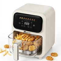 ANBOLIFE OEM & ODM Friteuse à air numérique 4L en verre non toxique, sans PFAS, sans BPA, avec écran tactile LED, fonction de préchauffage et maintien au chaud