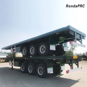 Harga Murah 3 as roda 20 kaki 40 kaki rangka kontainer digunakan kasur datar <span class=keywords><strong>Semi</strong></span> Trailer dengan kunci kontainer - Product Image 4