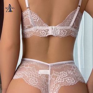 ODM/OEM Conjunto de 2 Piezas de Lencería Femenina, Conjunto de Lencería de Encaje Floral, Conjunto de Sujetador Transparente, Conjuntos de Lencería Sexy - Product Image 4