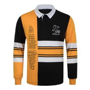 <span class=keywords><strong>Maillot</strong></span> de <span class=keywords><strong>rugby</strong></span> tricoté sans couture en polyester recyclé et coton, <span class=keywords><strong>personnalisable</strong></span>, teint en fil, pour les diplômés de l'école, fabriqué par SMU - Product Image 2