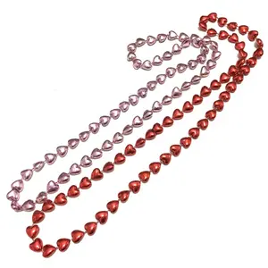 Yiwu Beads Factory Wholesale 36 pollici Fat Heart Mardi Gras Mot Bead collane per matrimoni, san valentino, bomboniere