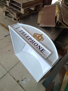 Cabina Telefonica Britannica Rosa con Cassetta Postale Floreale, Stile Antico, 2M Bianco e Rosso - Product Image 6