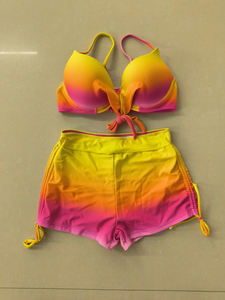 مخزون من لونين طباعة Underwire رفع ملابس السباحة النساء Boyleg قصيرة بيكيني ملابس السباحة - Product Image 2