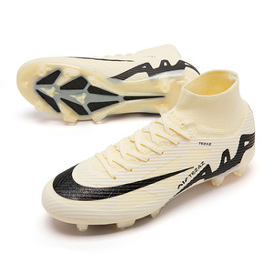 Pink High-<b>Top</b> Soccer Shoes With Black Logo And Rubber Outsole Unisex - Product Image 4