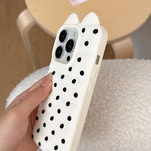 <span class=keywords><strong>Coque</strong></span> de téléphone 3D mignonne avec oreilles de chat et pois pour <span class=keywords><strong>iPhone</strong></span> 17 16 15 14 13 Pro Max, en silicone souple <span class=keywords><strong>antichoc</strong></span>, protection intégrale - Product Image 5