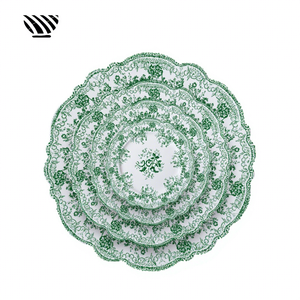 <span class=keywords><strong>Ensemble</strong></span> <span class=keywords><strong>de</strong></span> vaisselle en porcelaine enchanteur avec motifs floraux et végétaux verts délicats pour des tables <span class=keywords><strong>de</strong></span> mariage rafraîchissantes - Product Image 6