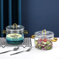 Vente directe usine – Marmites de cuisine transparentes à double anse pour cuisson directe sur feu