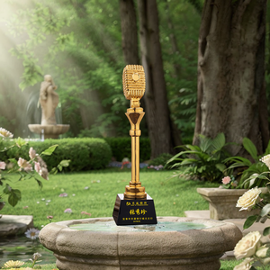 Expédition rapide Sublimation sablage grand Microphone résine trophée tasse moule en silicone pour trophée en résine avec Base en cristal noir K9 - Product Image 2