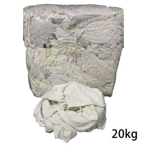 布拭き布100% コットンホワイトTシャツグレードラグ繊維廃棄物 - Product Image 2