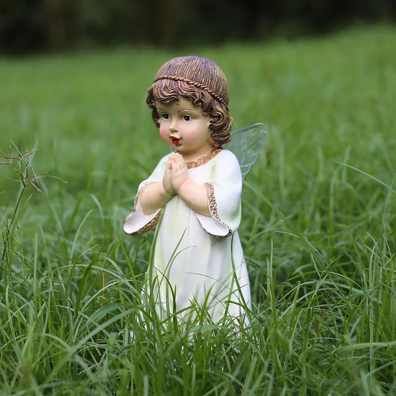 Amerika tarzı reçine dua kız figürler ev mobilya peri el sanatları bahçe dekorasyon melekler bebek el sanatları süs