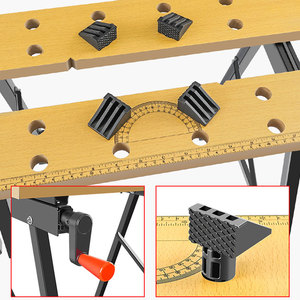 Banc de travail pliable multifonctionnel, table à scier portable avec pinces, poste de travail robuste pour le travail du bois et le bricolage - Product Image 6