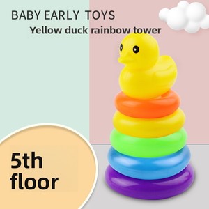 Anillo de plástico de alto colorido para niños, juguete divertido, Educación Temprana, estilo de construcción, vasos apilables inspirados en Rainbow Tower - Product Image 6
