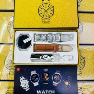 Wholesale Watch 4 Pro 1.52 Inch Round Smart Watch 2 Straps BT Music Call Fitness Tracker Heart Rate Smartwatch with Golden <b>Box</b> - Product Image 1