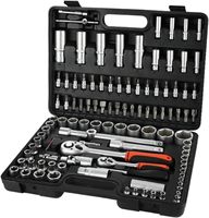 Kit d'outils de réparation automobile robuste 108 pièces, qualité industrielle, avec clé à douille complète et mallette de rangement pour l'entretien des voitures en garage