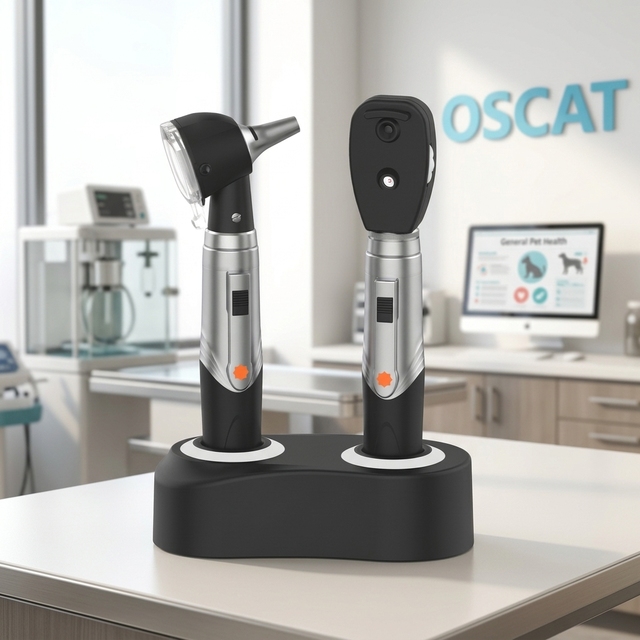 OSCAT Reusable Dog Pet Veterinary Equipment Handheld Portable Medical Fiber Optic Otoscope Endoscope Ear Eye Examination