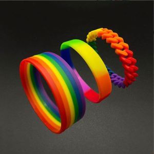 Silicone <b>Bracelet</b> 6 Segmented Personalized <b>Rainbow</b> Accessories Strap Custom Wrist Bands - Product Image 2