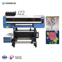 600mm Format Transfer panas A1 Roll tiga 4 kepala 3200U1 kepala Inkjet Digital DTF Film Printer untuk 3D bordir T Shirt