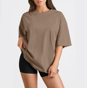 Servicio OEM, Camiseta de Manga Corta con Cuello Redondo Personalizada para Mujer, Informal, Transpirable, de Algodón, con Logotipo Personalizado, Colores y Tallas Personalizadas, Serigrafía - Product Image 2