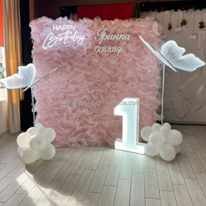 ผ้าม่านฉากหลังสีชมพู LEDA ขายดี ผ้าทูลล์สำหรับตกแต่งผนัง ผ้าม่านตาข่ายสำหรับงานปาร์ตี้ ตกแต่งเวทีสำหรับงานแต่งงาน งานวันเกิด - Product Image 5