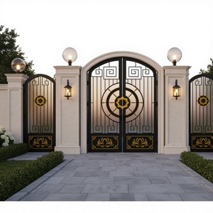 Puerta de Entrada Doble de Hierro Forjado, Moderna y de Lujo, Antirrobo, Segura y Duradera para Exteriores, para Villa, Fabricada en Vietnam - Product Image 3