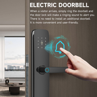 Cerradura Inteligente Digital E1 Tuya con Soporte en la Nube, Contraseña Temporal, Huella Dactilar, Múltiples Idiomas, Wi-Fi, Gran Venta