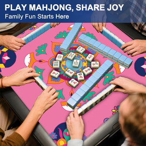 Tapis de mahjong portable et pliable - Surface en tissu imperméable et léger avec dos antidérapant - Product Image 6