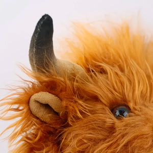 Peluche Vache des Highlands en Coton PP, Couverture Douillette Premium, Figurine de Bovin Écossais Shaggy, Collection Angus pour la Maison - Product Image 3