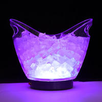 4L 5L 8L Baril de bière Seau à glace en plastique Seau refroidisseur à LED Seau à vin RVB multicolore changeant pour fête/maison/bar/KTV Clubs