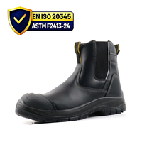 Botas de Seguridad Chelsea, Zapatos de Seguridad de Cuero con Puntera de Material Compuesto, Botas de Seguridad Industriales para Hombre, Botas de Seguridad para la Construcción