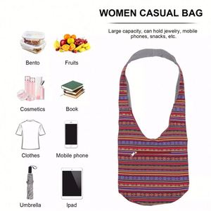 Bolsos de Hombro de Alta Calidad para Mujer, Bolsos Cruzados de Lona a la Moda, Bolsos Estilo Hippie, Bolsos Hobo - Product Image 6