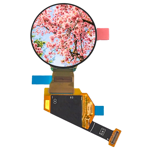Oem 1.2 inch oled round 390*390 panel 1.2 inch amoled lcd module mipi 24pins for wearable display