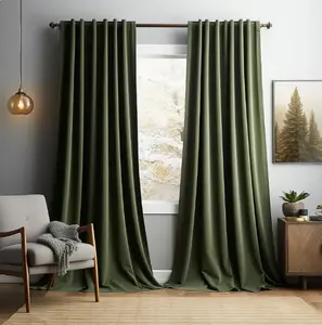 Groothandel Effen Kleur Luxe Fluwelen Gordijnen Voor De Woonkamer Huis Custom Groene Raamgordijnen Gordijnen Voor Huis Slaapkamer