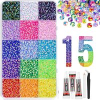 Kit de strass en résine gelée à dos plat, 28 couleurs, coffret DIY pour la décoration des ongles, coques de téléphone, vêtements et breloques artisanales