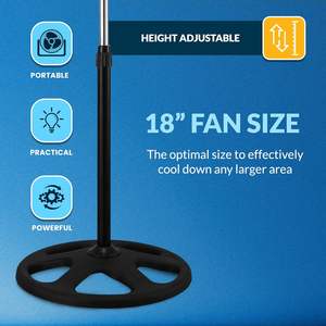 Ventilateur électrique rechargeable 3 en 1, 18 pouces, ventilateur de circulation d'air portable sur pied pour la maison - Product Image 4