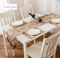 Nappe en satin jacquard à motif floral avec bordure en dentelle pour salle à manger, banquet de mariage, hôtel, restaurant, décoration de la maison