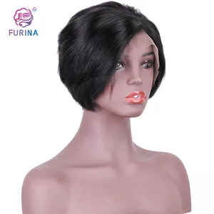 Fácil de cuidar de alta qualidade textura agradável 2023 13*4 Bob cor natural do cabelo humano frontal lace perucas cabelo humano virgem brasil