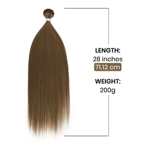 Extensions de Cheveux Lisses et Soyeux en Fibres Synthétiques, 28 Pouces, 200g, Brun Foncé, Tissage Droit Comme un Bâton - Product Image 4