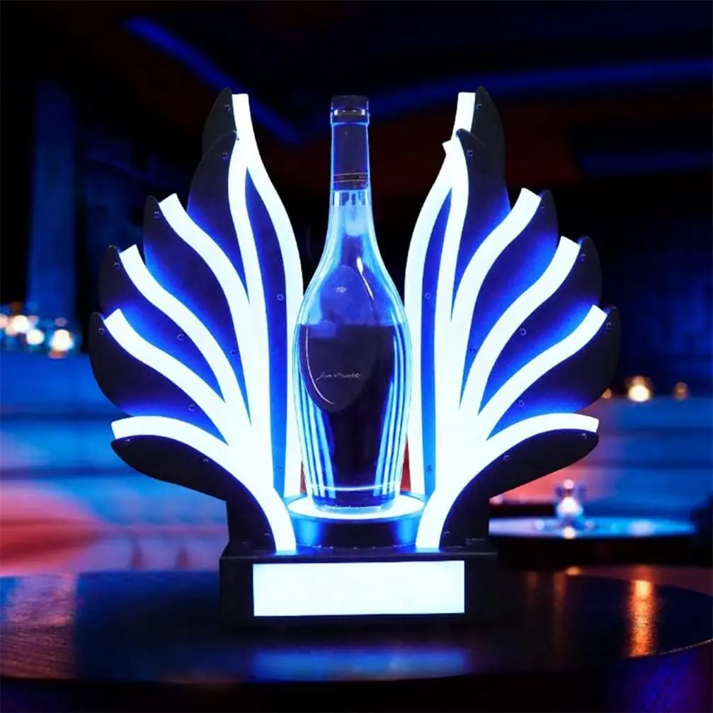 nightclub bar acrylic luminous wine champagne bottle holder led bottle service glorifier presenter