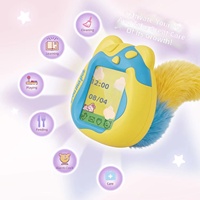 Mini machine de jeu électronique d'élevage d'animaux virtuels, jouet portable de simulation avec pendentif queue en peluche, jouet interactif pour enfants garçons.